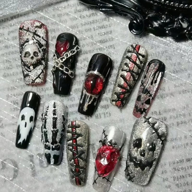 Halloween 3D Nagel-Silikonform Geist Kürbis Totenkopf Spinne Geprägte Nagelkunst-Form – Detail 5