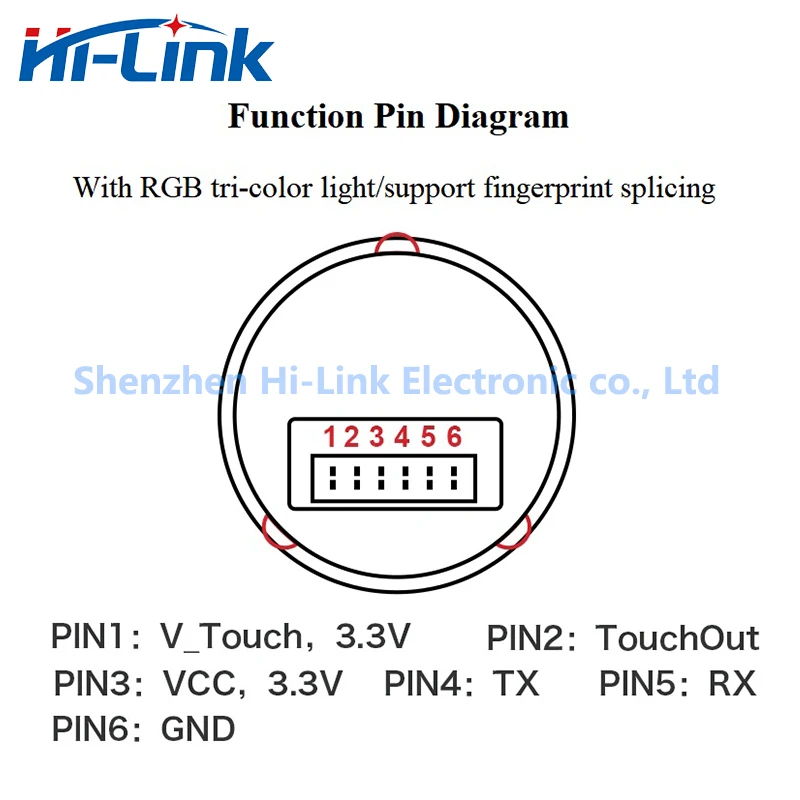 Free Shipping New Small Size Hi-Link 3.3V 40mA All-in-one Semiconductor Fingerprint Processing Intelligent Module ZW101 In Stock