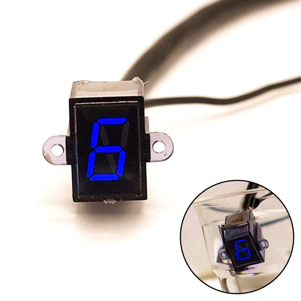 Motorcycle Gear Indicator with LED Display for Shift Clutch Lever Showing 0 to 6 Speeds 12V Input Voltage Water Resistant