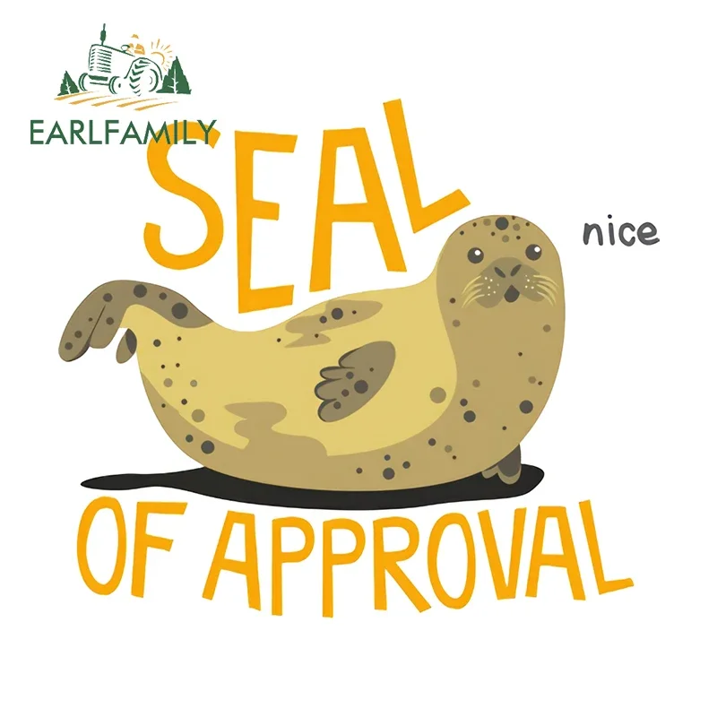 

EARLFAMILY 13cm X 11.3cm Anime Seal Cute Car Stickers Personality Graffiti Motorcycle Rearview Mirror Decal Bumper Decor