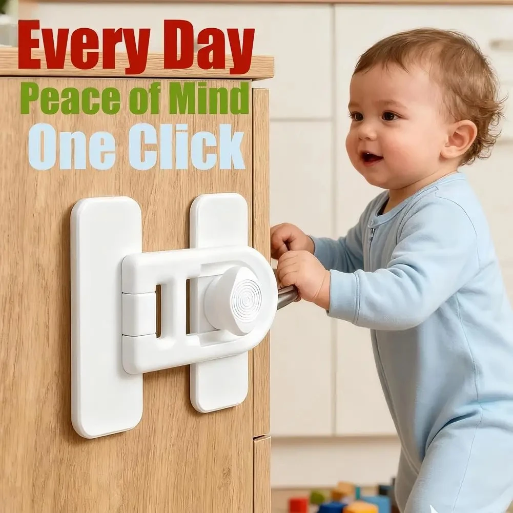 Baby Proofing Refrigerator Door Lock, Kitchen Appliance Latch Child Safety Lock for Fridge, Freezer Oven Doors