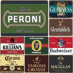 Metal Tin Signs Peroni Famous Beers Wall Decoration Plaque Vintage Poster Iron Painting for Man Cave Home Cafe Garden Club Bar