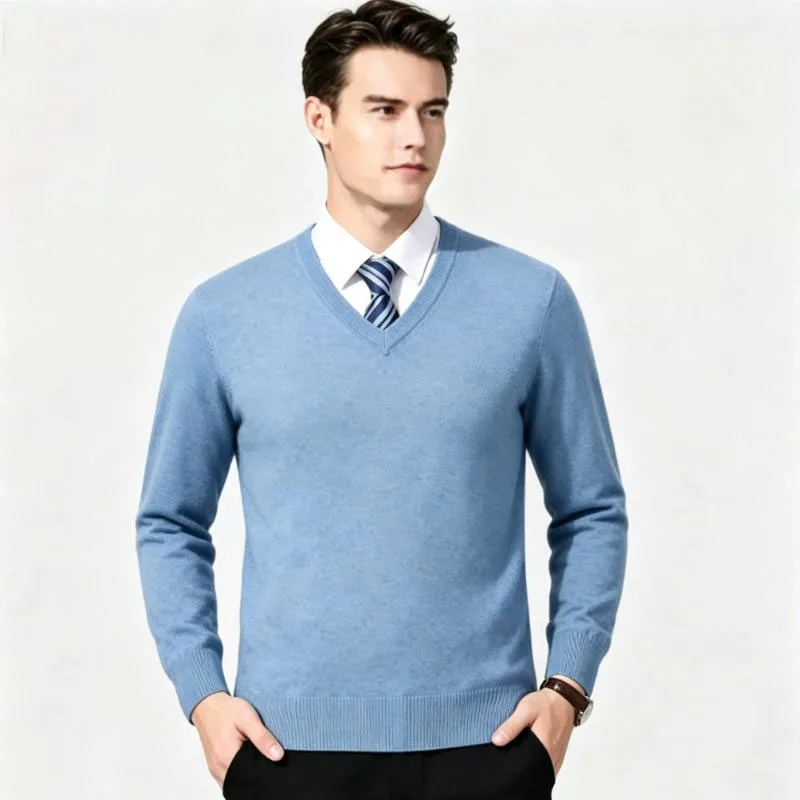 v-neck sky bule