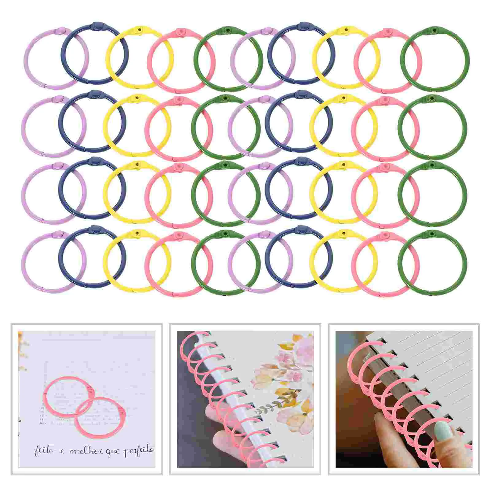 50pcs Loose Binder Rings Loose Leaf Rings for and Crafts Scrapbook Book Binder DIY paper rings card rings