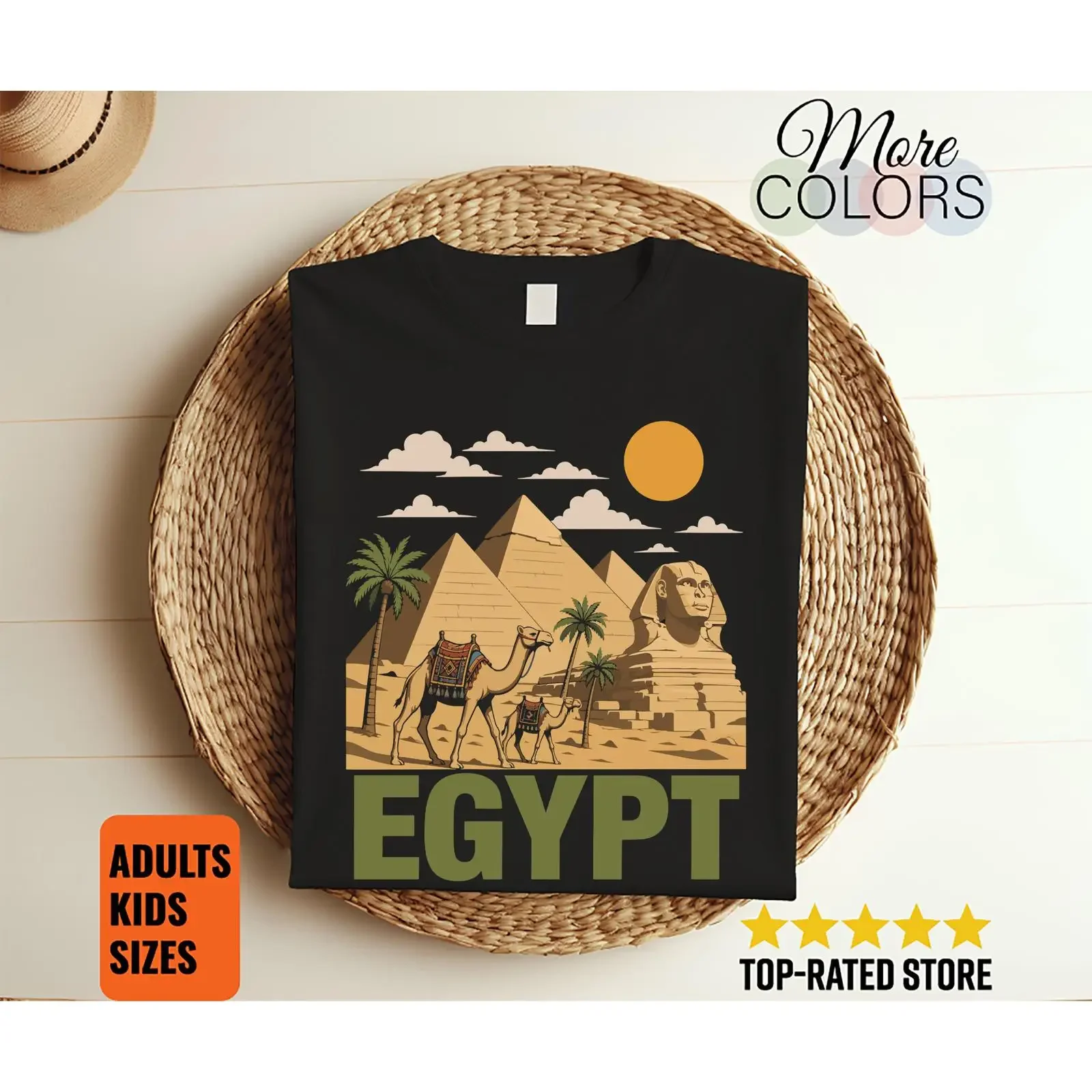 Africa Ancient Egyptian Pyramids T Shirt Egypt History Archaeology Travel Culture  vintage Washed fashion designer clothes