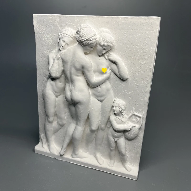 “ The three Graces” by  Bertel Thorvaldsen (Danish, 1768–1844)  Desktop plaster vintage sculpture gift