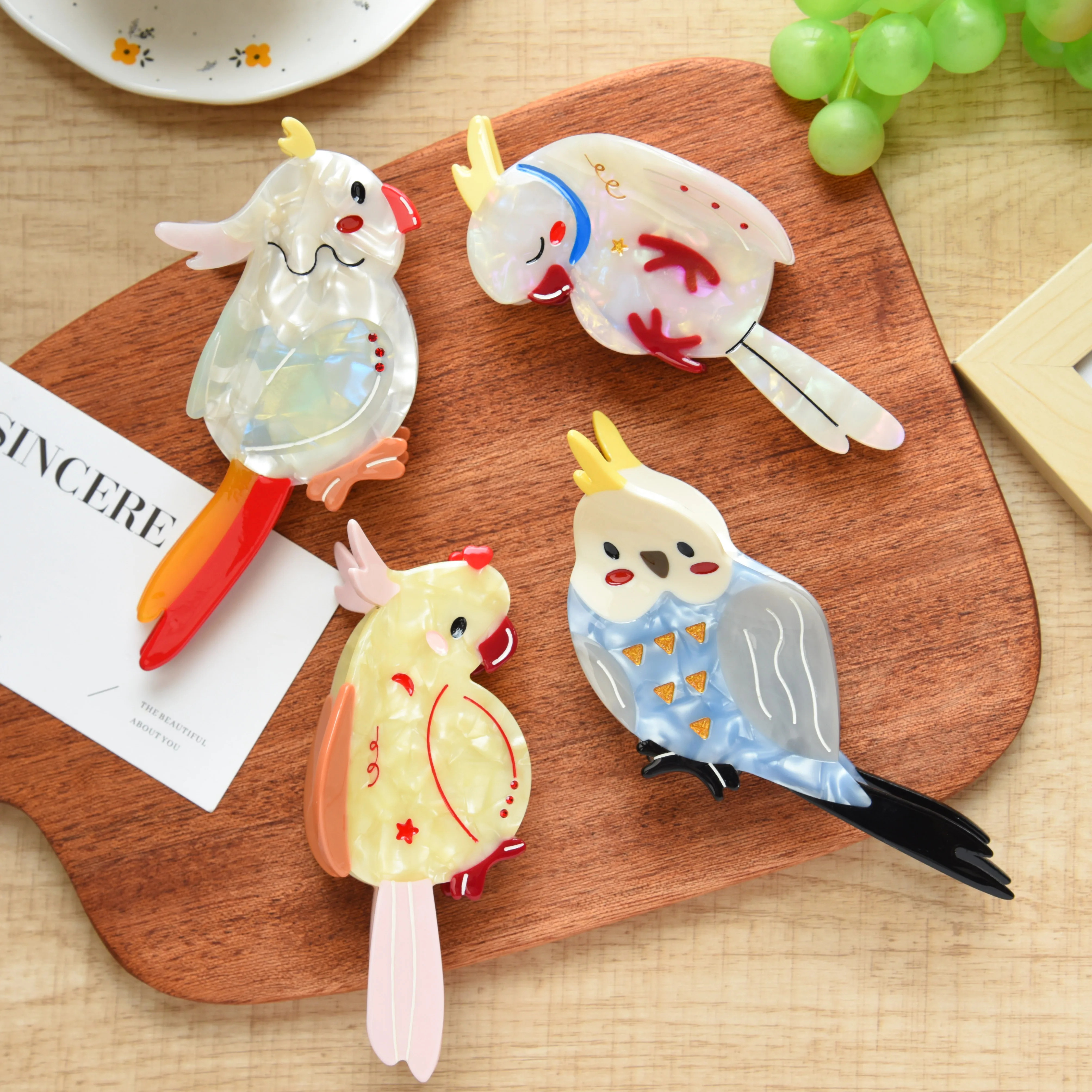 

YHJ Creative Design Parrot Hair Claw Cartoon Animal Series Claw Clips Cute Bird Shark Clip Hair Accessories for Women Girls