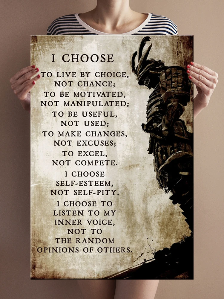 Growth Mindset Wall Art Success I Choose to live by Choice Inspirational Poster Poster Self Motivation Poster