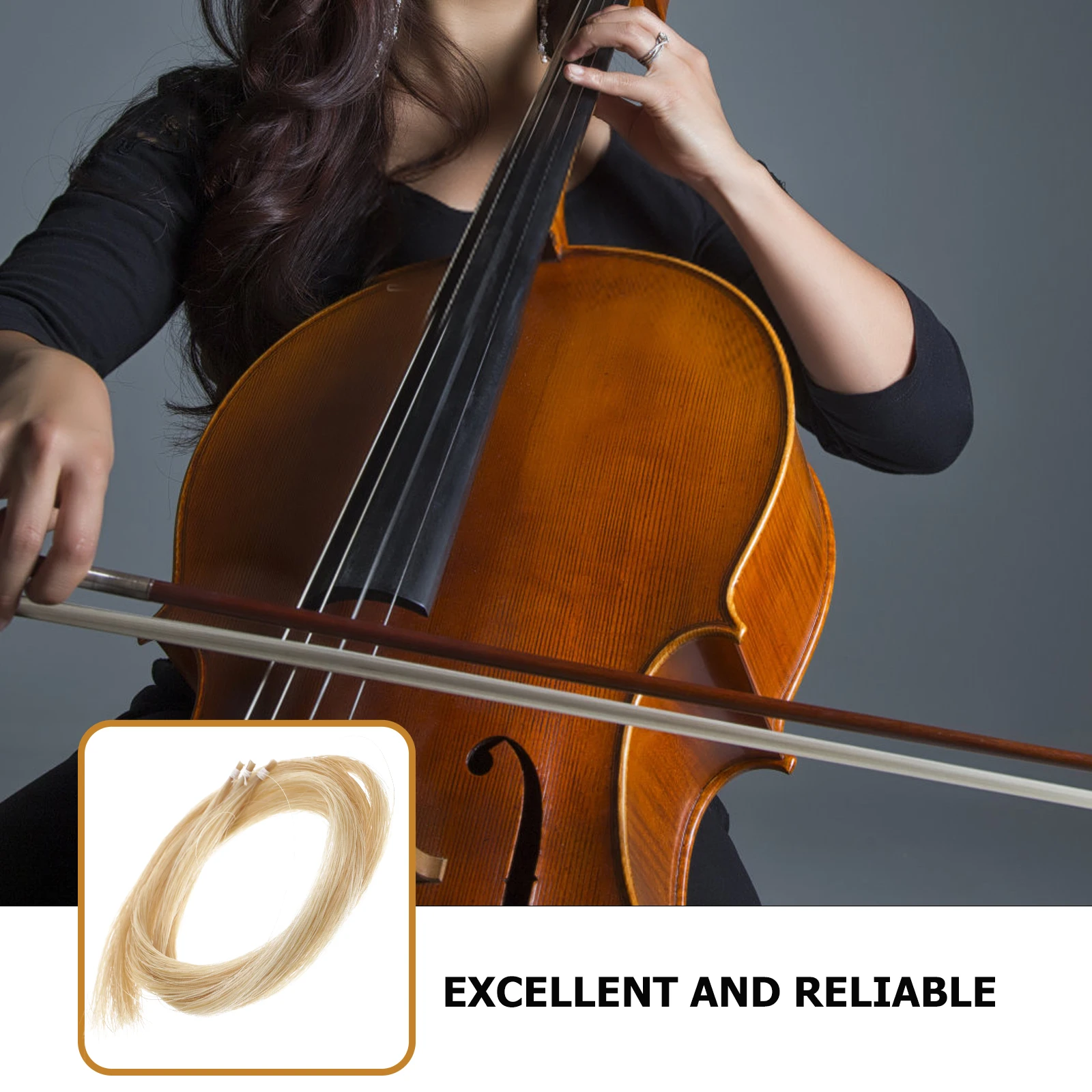 

3 Hanks Classic Violin Bow Hair for Replacement Strong Long-Lasting Mongolian Horse Hair Suitable for Violin and Erhu