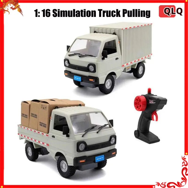 119A 1:16 Wpl D12 Rc Car Simulation Drift Climbing Truck Led Light Cargo Rc Electric Toy Model For Boys Christmas Surprise Gifts