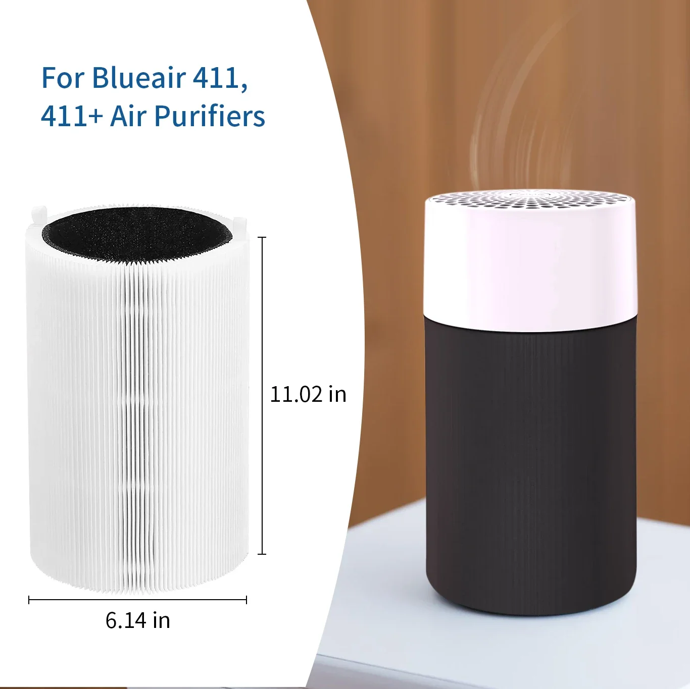 Blue Pure 411 Replacement Filters for Blueair Blue Pure 411, 411+ & MINI Air Purifiers