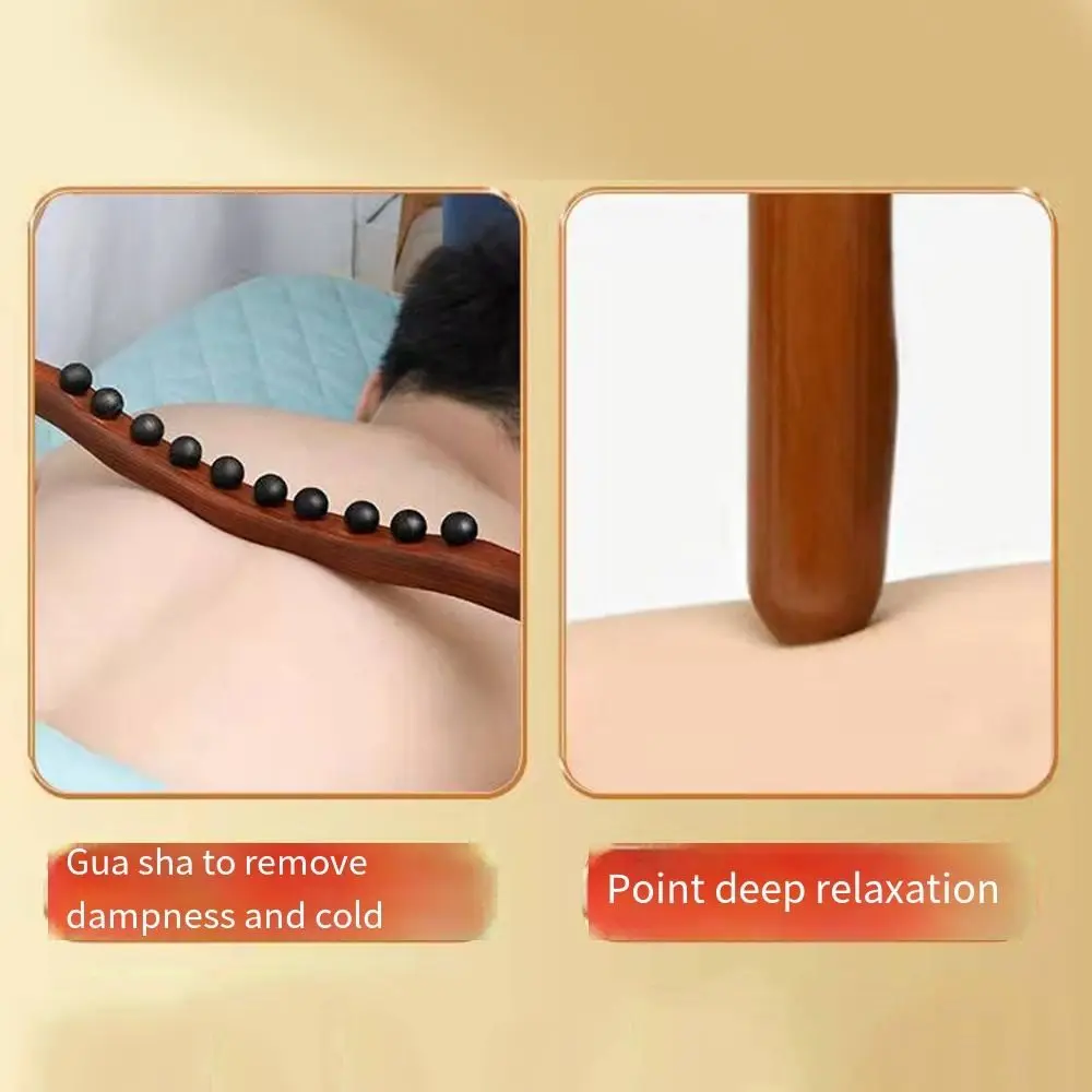 Bâton de massage Gua Sha, 8/20/31 perles, barre de massage en bois satisfaite pour l'abdomen et la cellulite