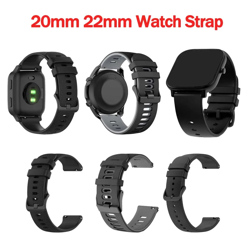 Sportliches Silikon-Uhrenarmband 20mm 22mm für Garmin Venu 3, Forerunner 265 255 Music, Vivoactive 4 und Garmin Venu Sq 2