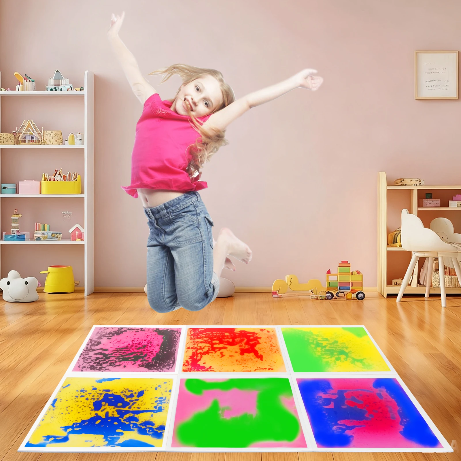 Carreaux de sol sensoriels pour salles de classe de thérapie autiste - Tapis de marche Carreaux sensoriels pour enfants autistes 6 pièces