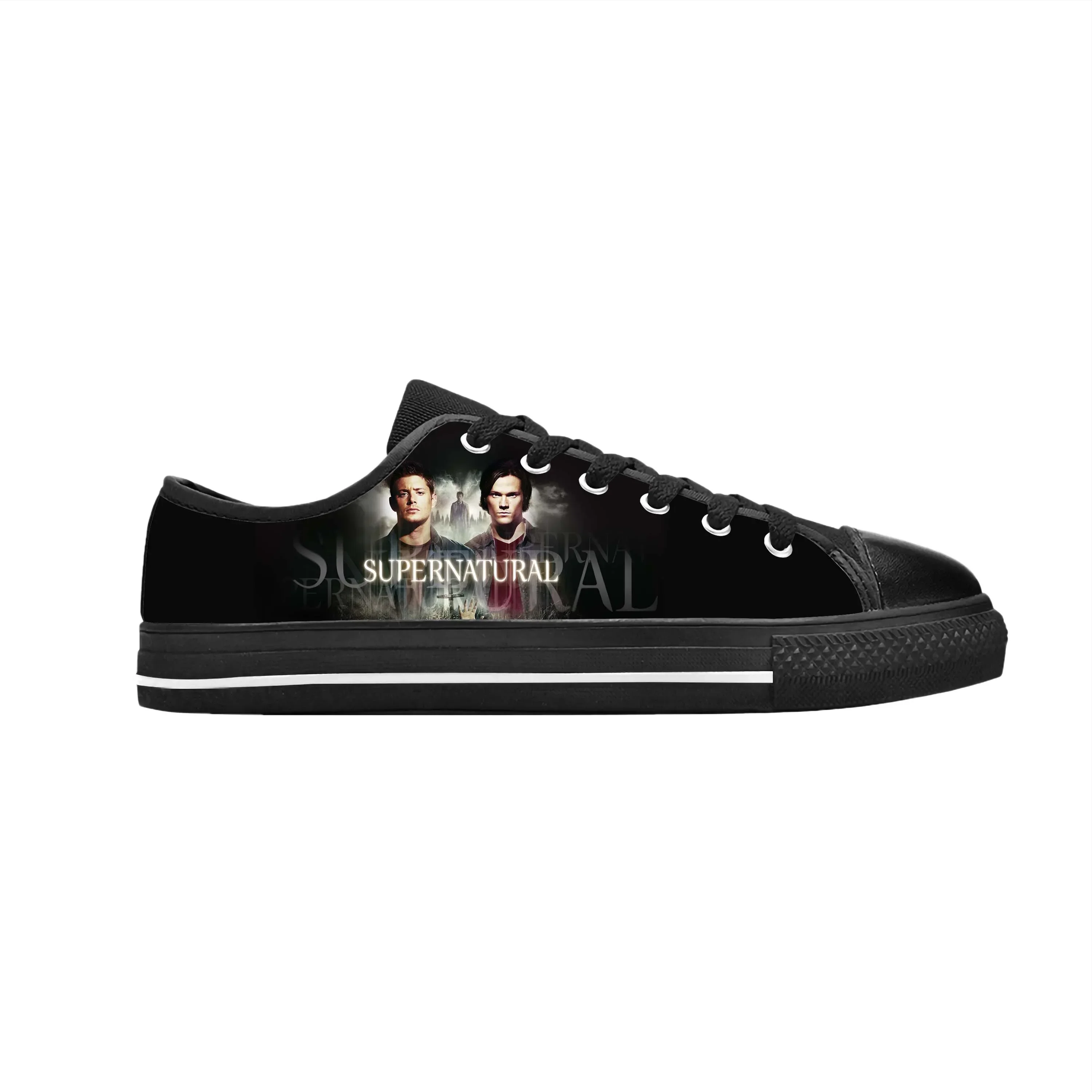 Supernatural Winchester Bros – chaussures en tissu décontractées, style dessin animé, horreur, dessin animé, baskets basses confortables et respirantes, imprimées en 3D, pour hommes et femmes