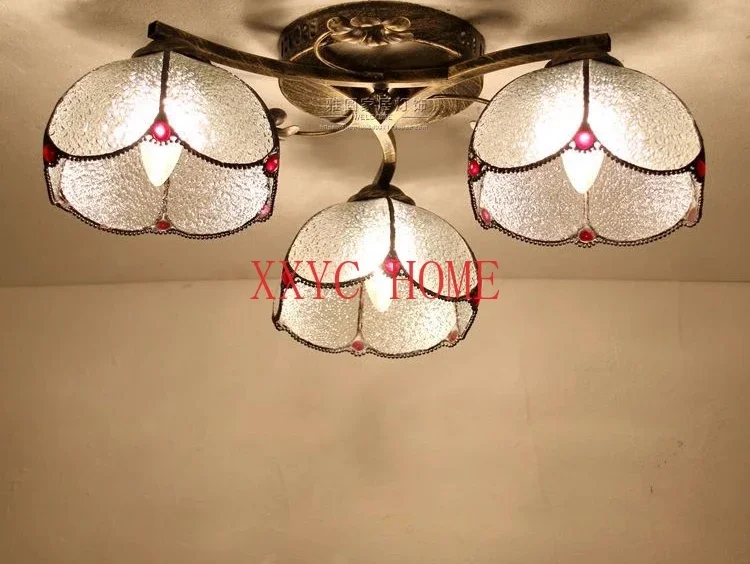 

European and American Style Country Simple Retro Mediterranean Bedroom Living Room Study Restaurant Multi-Head Ceiling Lighting