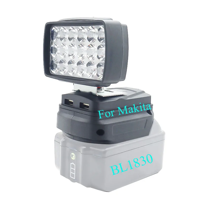 15W 3200LM Car LED Work Light Torch Camping Lamp For Makita For DeWalt For Bosch For Milwauke BoDa Li-ion Battery USB Power Bank