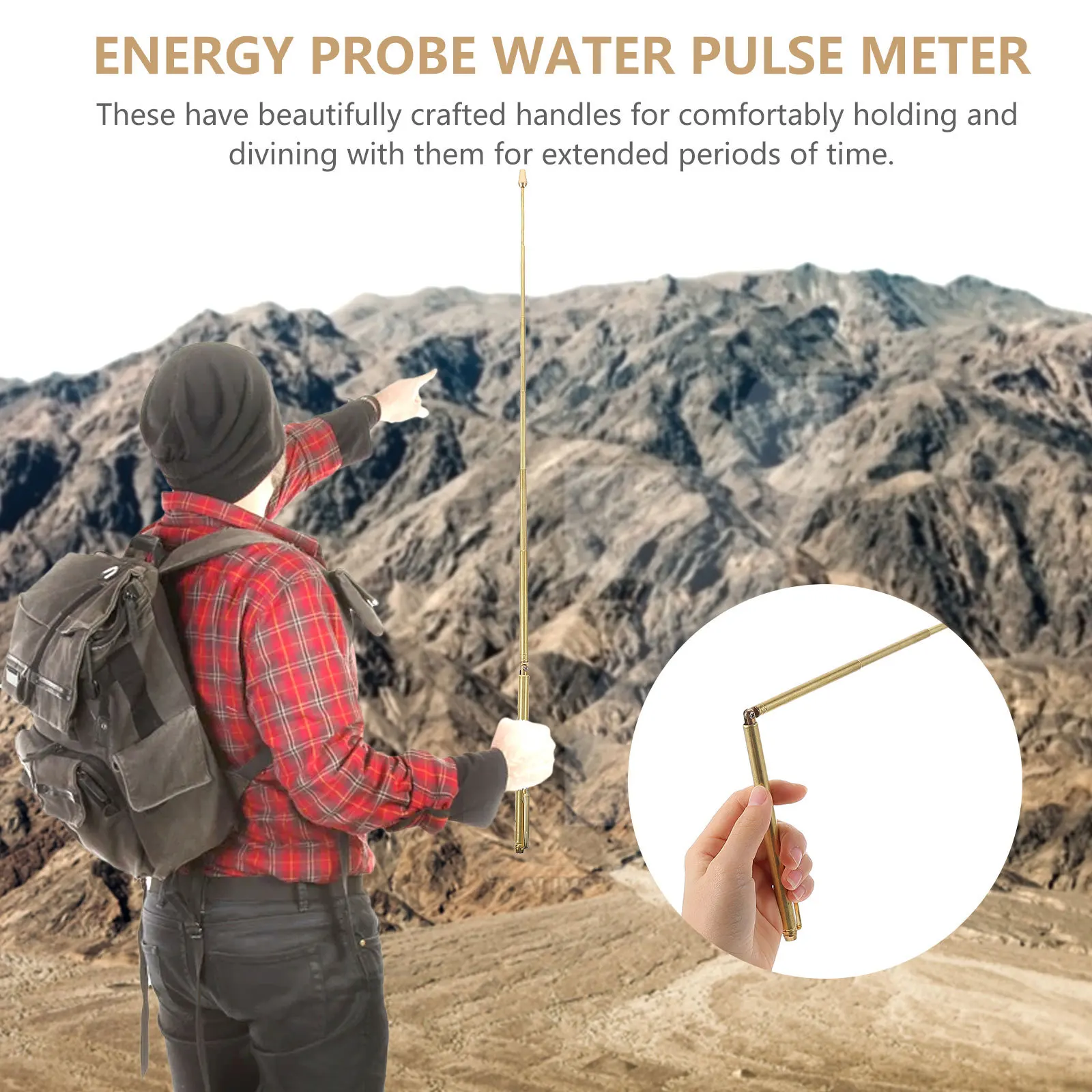 

2Pcs Professional Copper Dowsing Rods Feng Shui Divining Tool Portable Water Detection Rod Foldable Design Reliable for Long