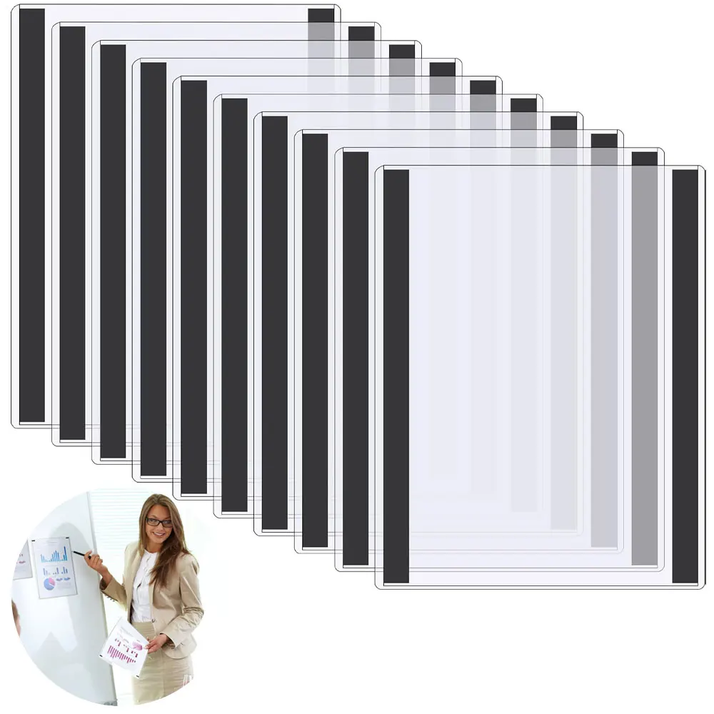 

5/10 шт. магнитная прозрачная пластиковая рамка для файлов, жесткий магнитный держатель для вывесок 8,5x11 дюймов, идеально подходит для домашнего и офисного дисплея.