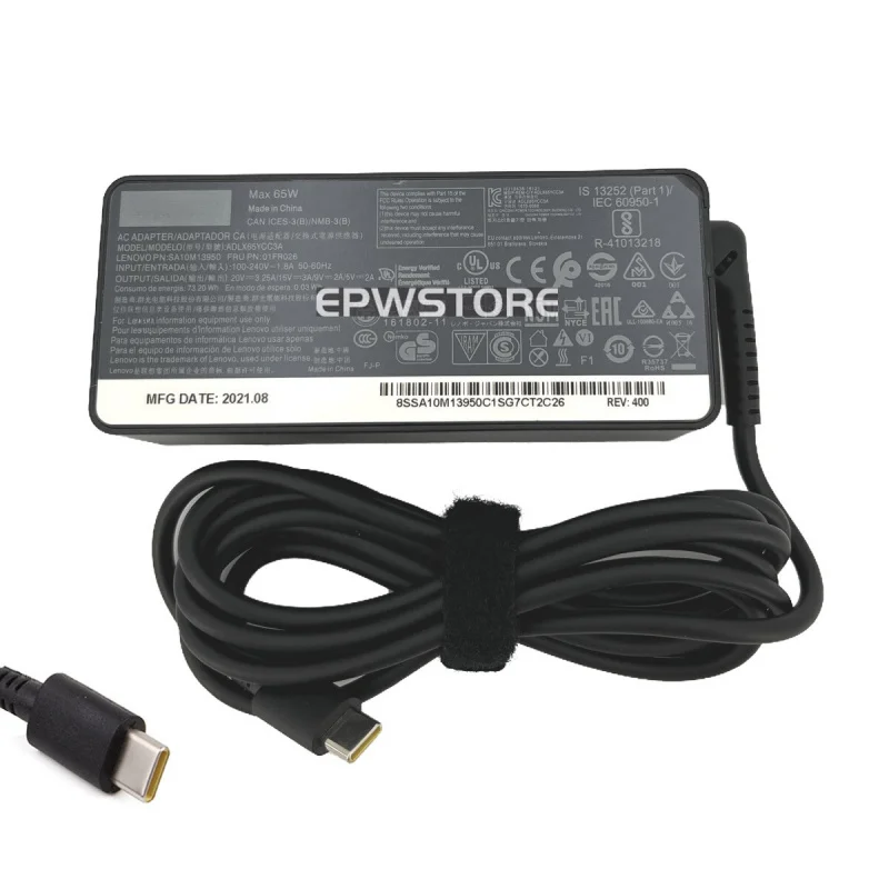 

Зарядное устройство переменного тока K+20V 3.25A 65W Type-C для Lenovo IdeaPad Slim 5 14IMH9