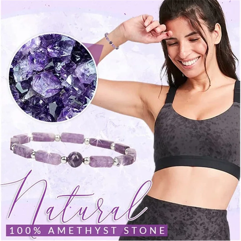 3pcs/Set Body-Purifying Amethyst Bracelet for Weight Loss, Yoga, and Meditation - Healing Stone Jewelry for Women and Men