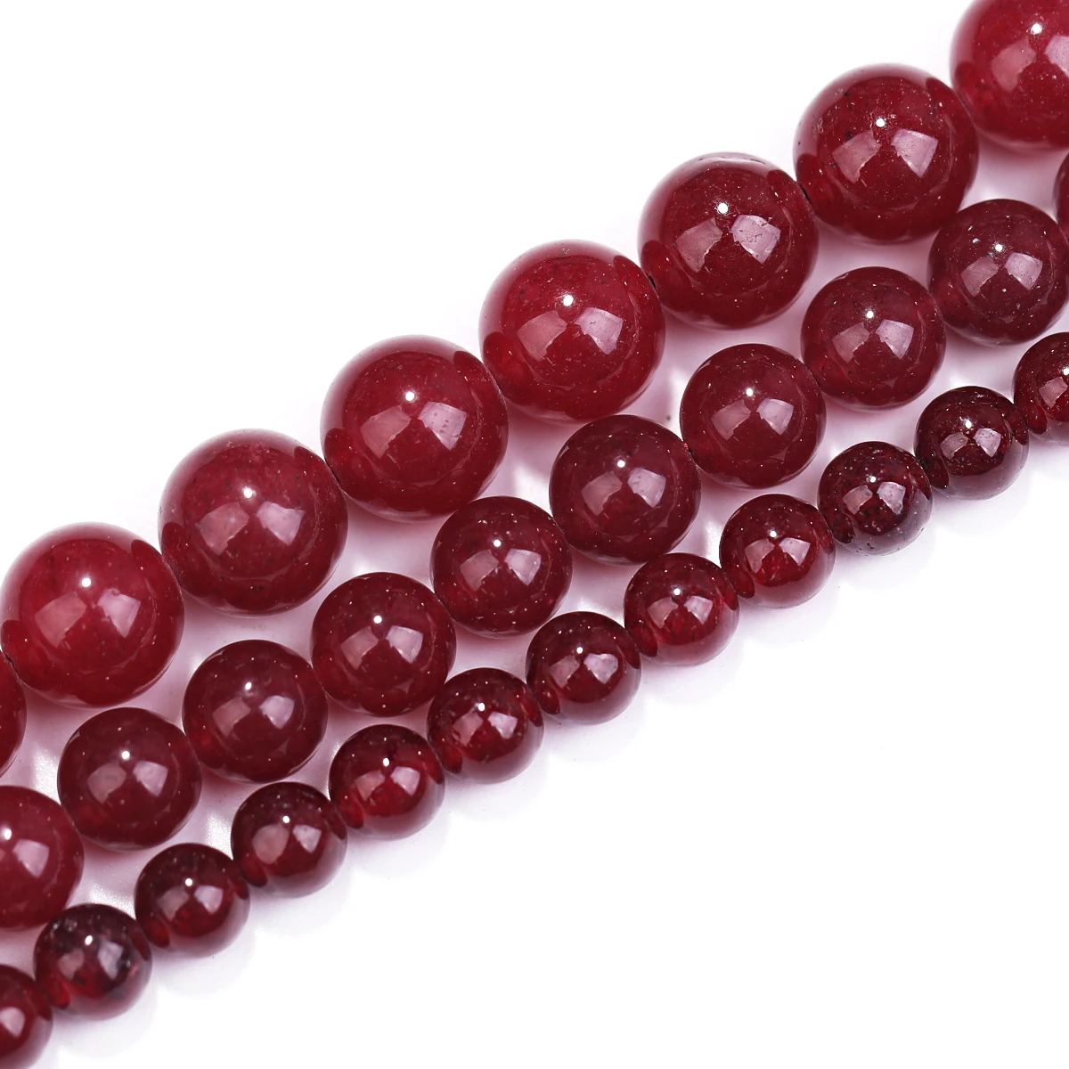 روبي اليشم جولة الأحجار الكريمة فضفاض الخرز سوار قلادة أقراط صنع المجوهرات DIY بها بنفسك اكسسوارات 6/8/10 مللي متر #2