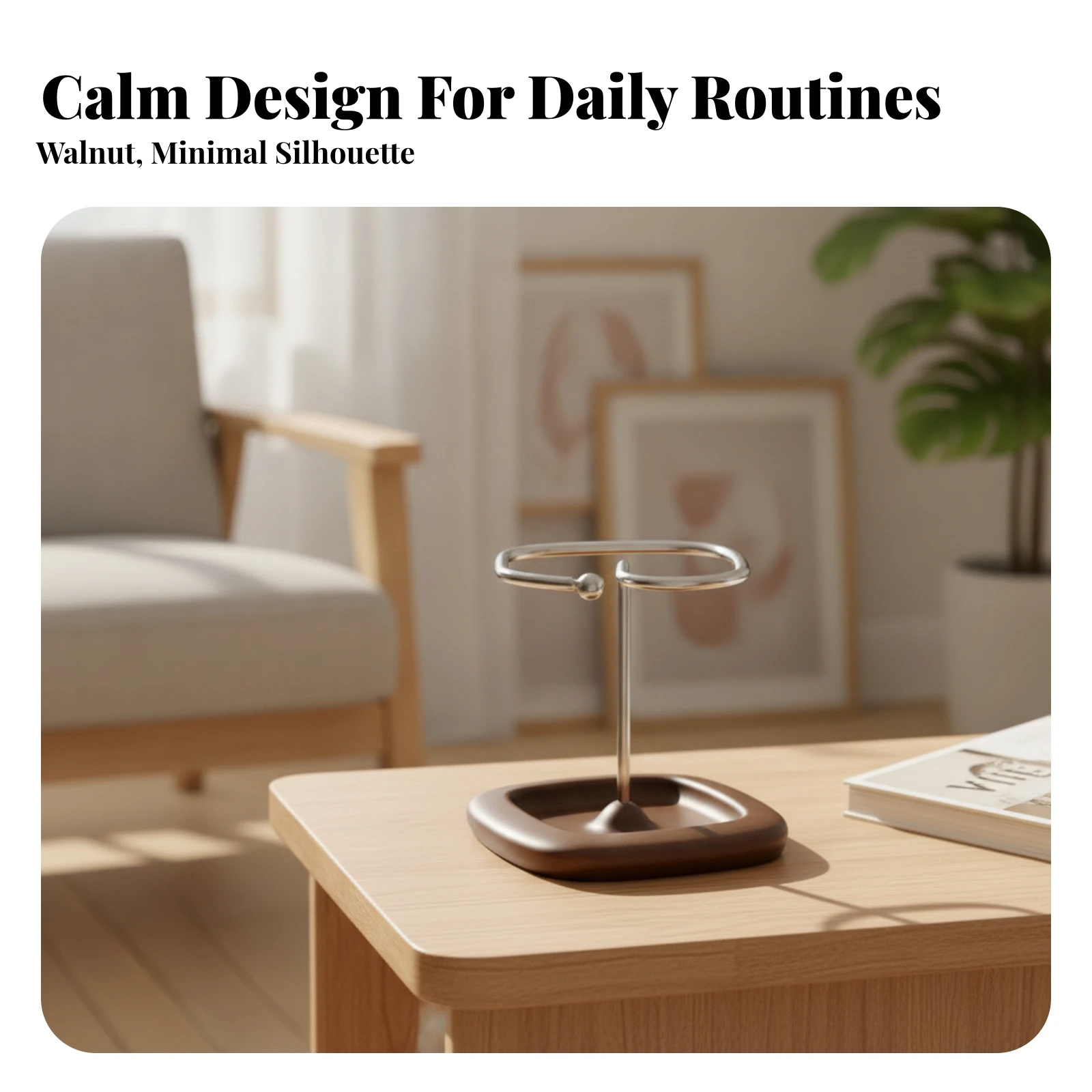 Controller Control Holder with Wood Base Space-Saving Tabletop Controller Organizer Desk Organizer Freestanding Easy to Clean