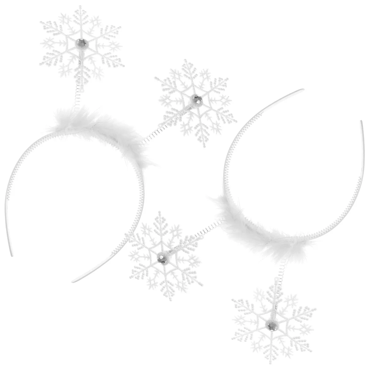 

2Pcs Snowflake Christmas Headbands Decorative Hair Bands Lightweight Kids Snowflake Hair Hoops Party Headwear Holiday