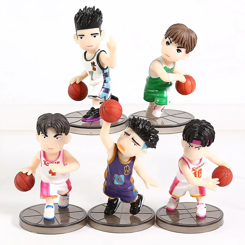 Anime Hanamichi Sakuragi Rukawa Kaede Miyagi Ryota Mitsui Hisashi Akagi Takenori PVC Figures Toys 5pcs/set