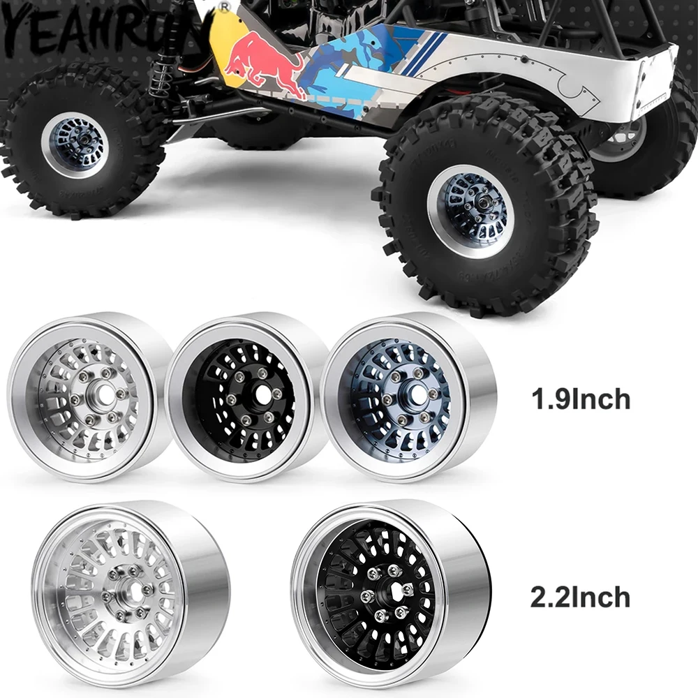 

YEAHRUN 4PCS Alu Alloy 1.9 2.2" Beadlock Wheel Rims Hubs for 1/10 RC Crawler Axial SCX10 Wraith TRX4 TRX6 D90 Upgrade Parts