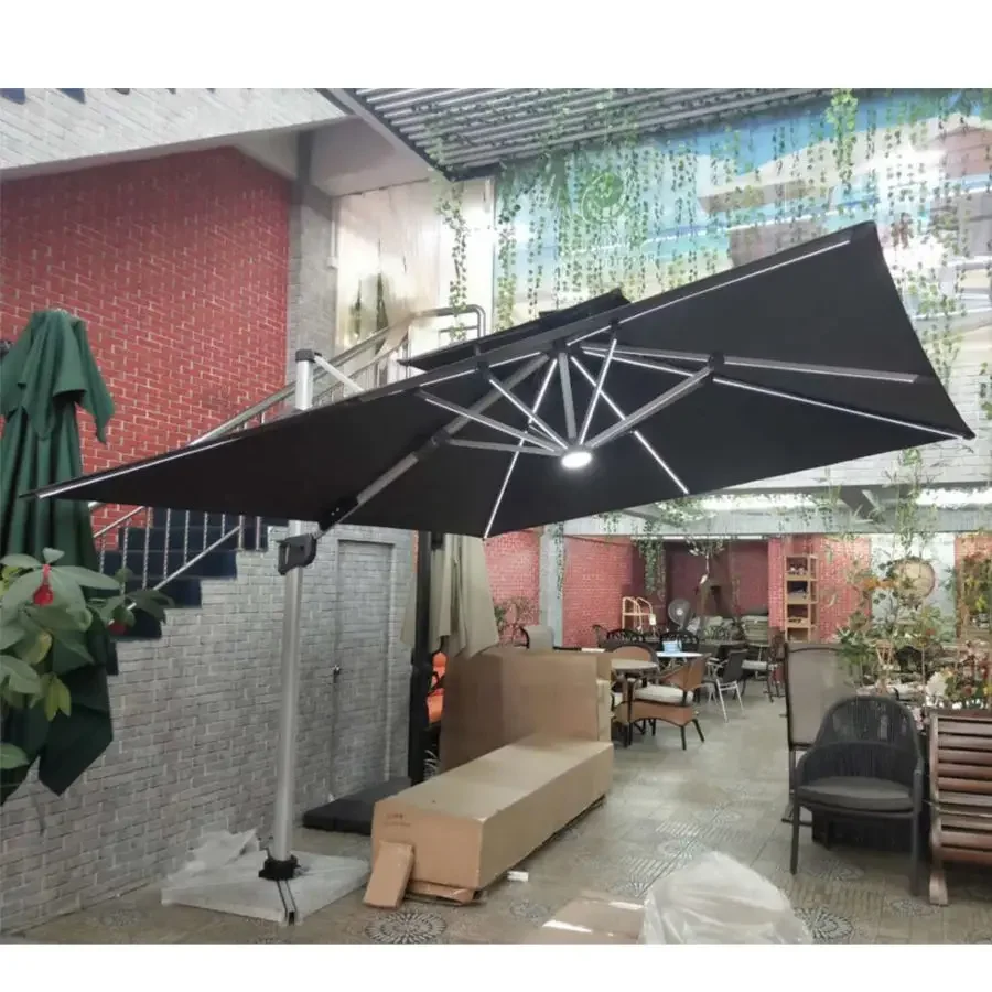 wholesale cantilever umbrella solar umbrella & base led light parasols patio outdoor garden outdoor furniture umbrellas nature