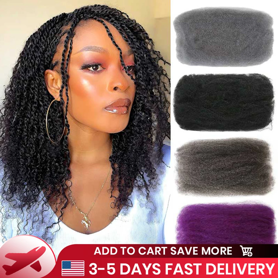 Afro Kinkys luzem Ludzkie włosy do przedłużania dredów 16A Loc Repair Braiding Twist Afro Kinky Ludzkie włosy do loków 1 opakowanie 50 gramów