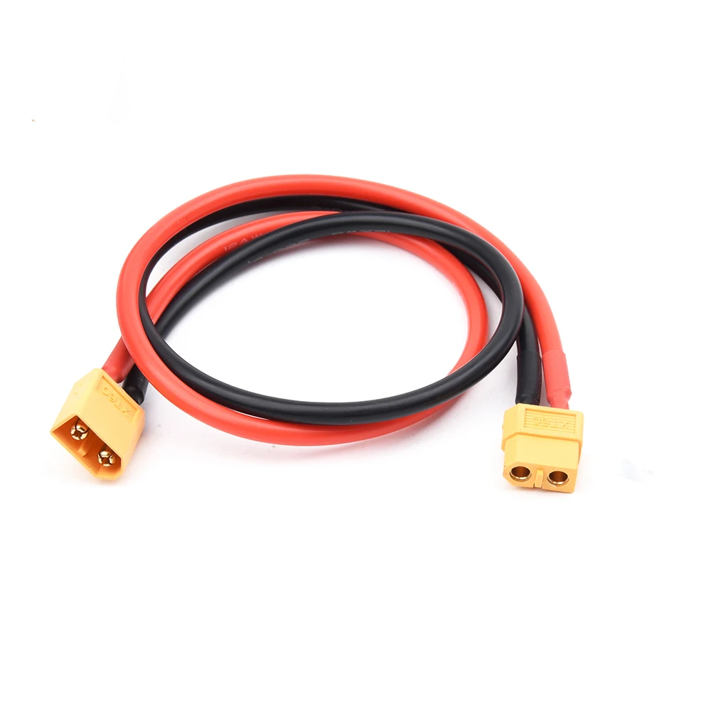 1 SZTUK 40CM / 60CM 12AWG XT60 Wtyczka żeńska do XT60 Wtyczka męska Adapter Złącze Silikonowy drut miedziany Kabel połączeniowy akumulatora