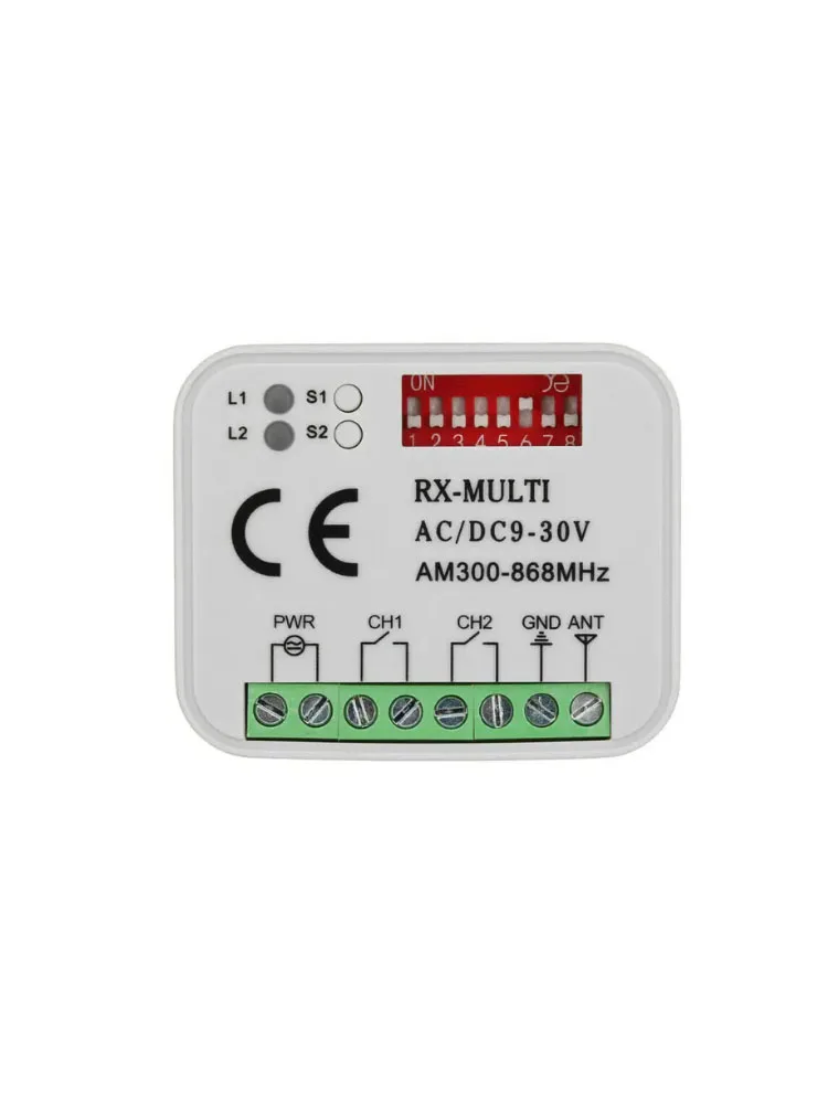 Récepteur à distance de porte de garage 433 868MHz 300-900MHZ AC/DC 9-30V récepteur avec télécommand