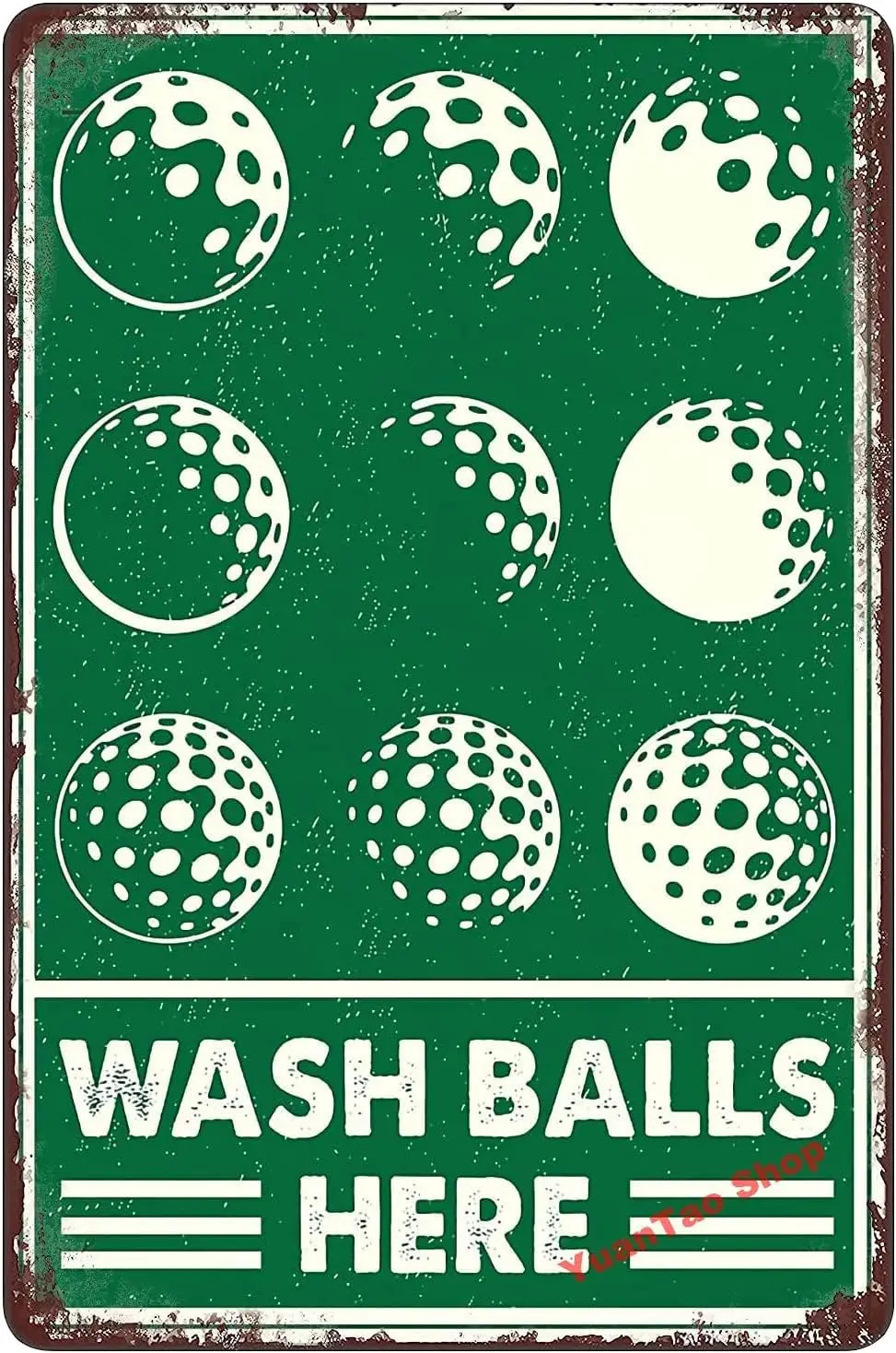 YuanTao Golf Wash Balls Here Funny Tin Sign Garage Rules Mechanic Bar Pub Diner Cafe Wall Decor Home Decor Art Poster Retro Vint