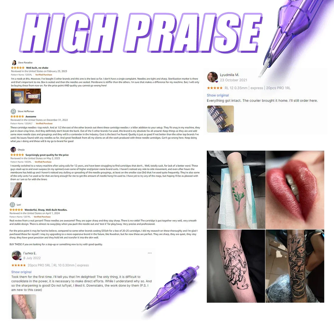 Рисунок 5 - Одноразовые иглы для тату-картриджей Mast Pro