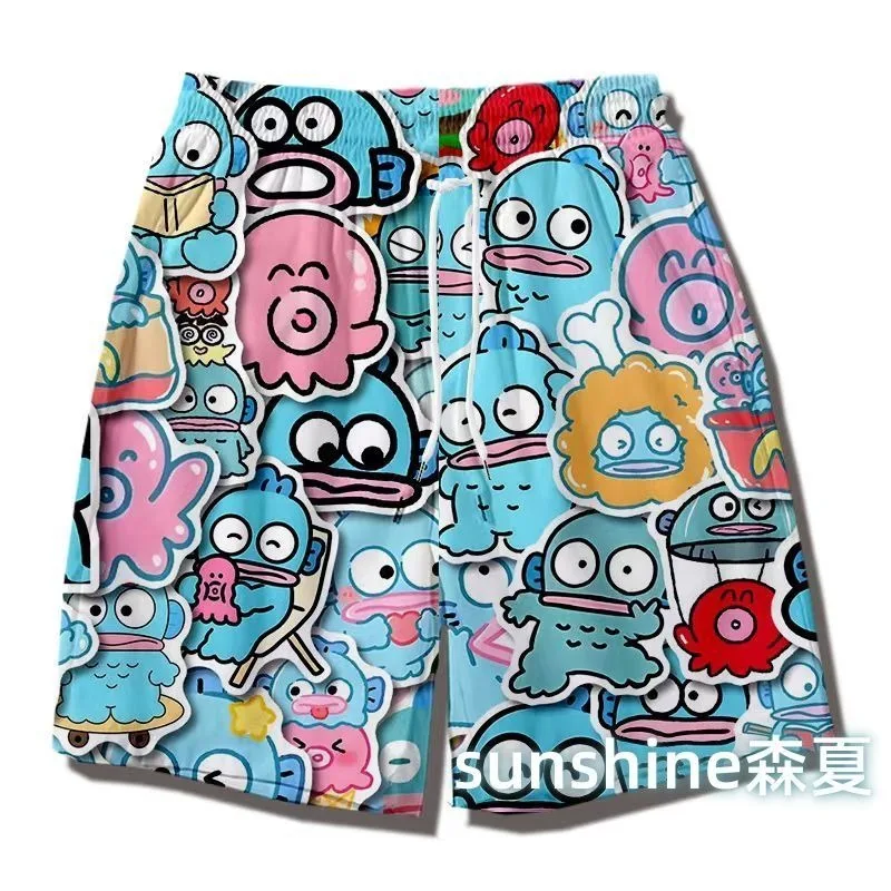 Zomer Hangyodon Anime Kawaii Casual Korte Broek Leuke Cartoon Y2k Mode Strand Broek Kleding Mooie Cadeaus voor Meisjes Jongens