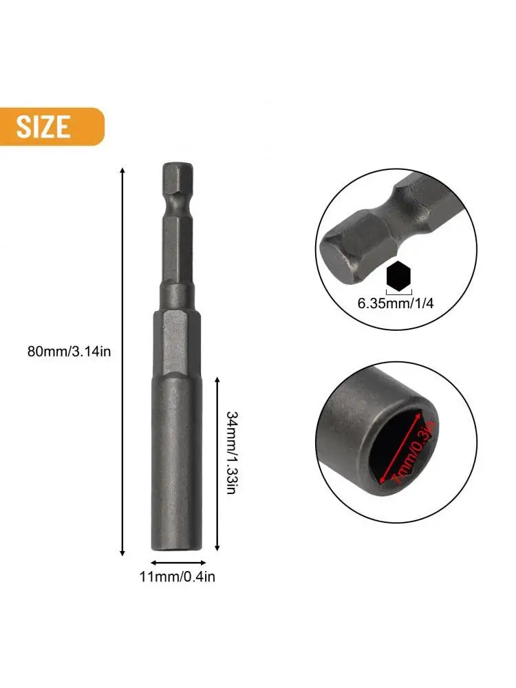Tournevis à douille hexagonale magnétique, écrou à percussion électrique, 2,2, démontage de foret, 150mm, 5.5mm, 1 ", 4", 1 pièce