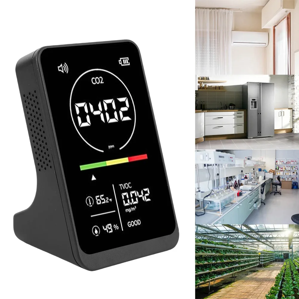 For Greenhouse Indoor Pollution Meter 4-in-1 Tester For Office For Camping 2500mAh Temperature Control Measures TVOC