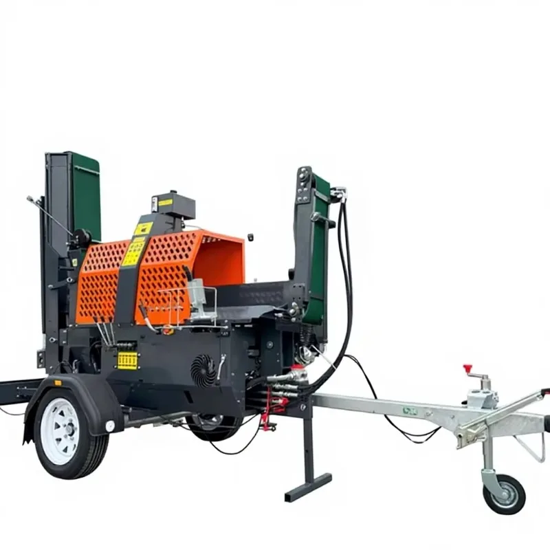 For 30ton Firewood Processor  Log Splitter 14HP Kohler Engine Heavy Duty Wood Cutting Machine Featuring Auto Saw