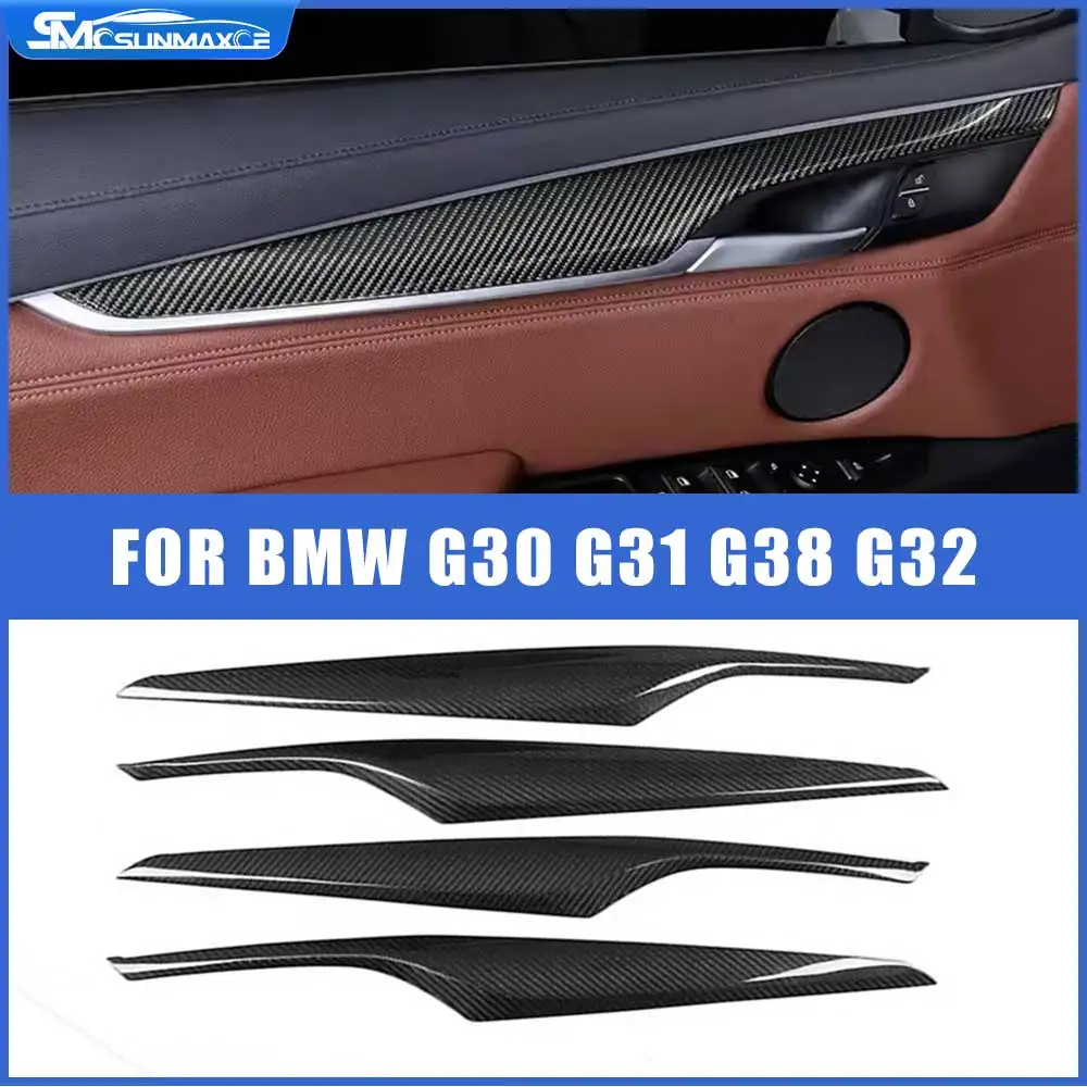 

Настоящее углеродное волокно, передняя левая и правая дверная накладка, декоративные наклейки, внутренние аксессуары для BMW 5, 6 серии G30 G31 G32 GT G38