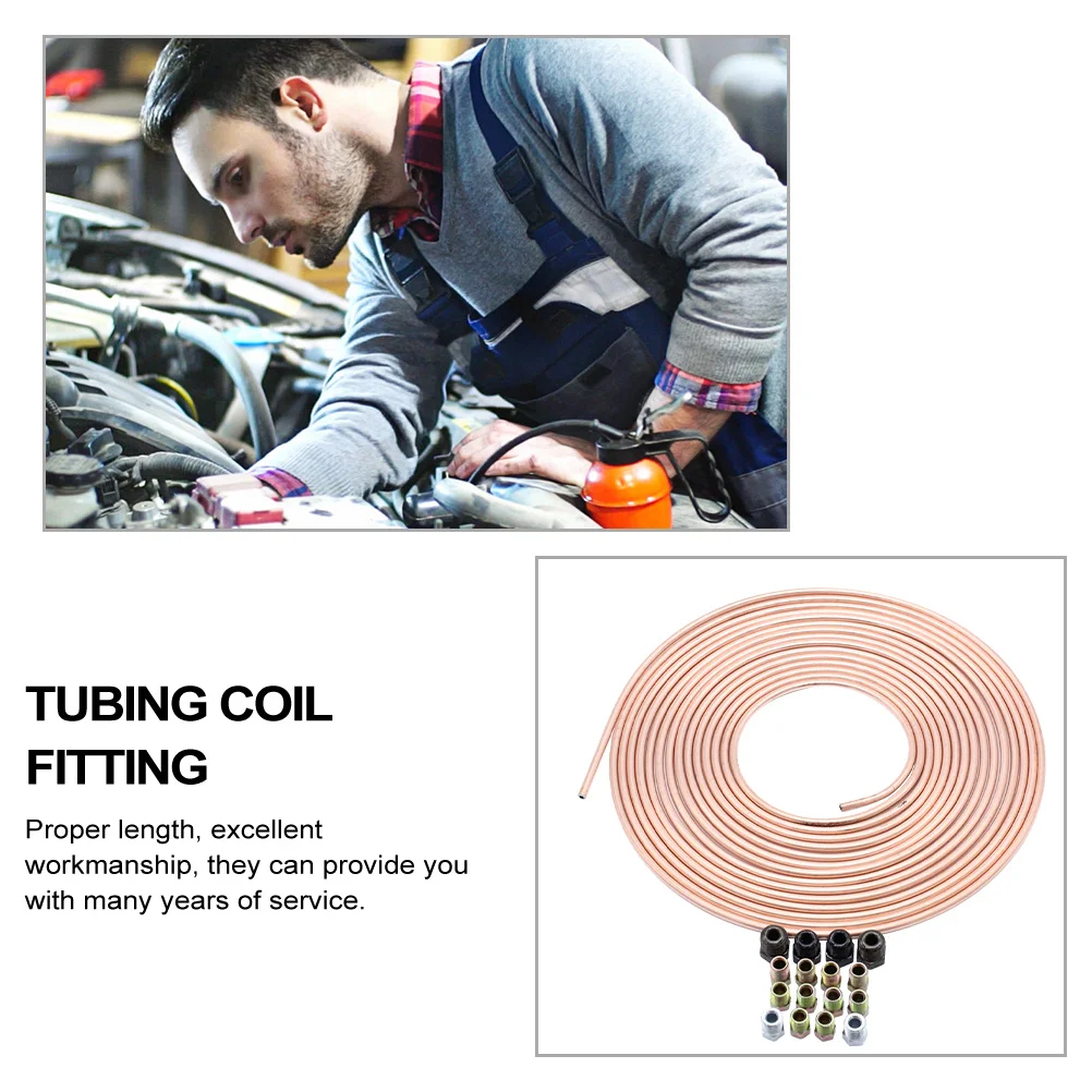 

1Set Nickel Copper Brake Line Tube Flexible Auto Brake Tubing Coil Replacement for Hydraulic Braking System Fuel Transmission