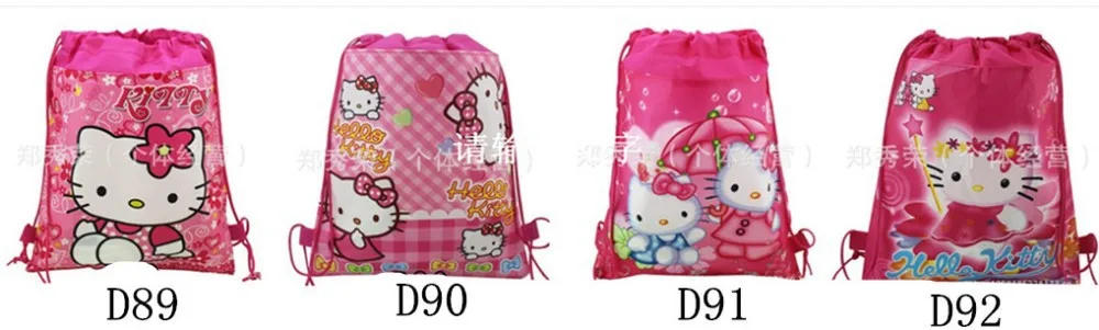 Hello Kitty Cotton Drawstring Bag Cute Cartoon Non-woven Bundle Pocket Storage Travel Bag Storage Cloth Backpack Kids Party Gift