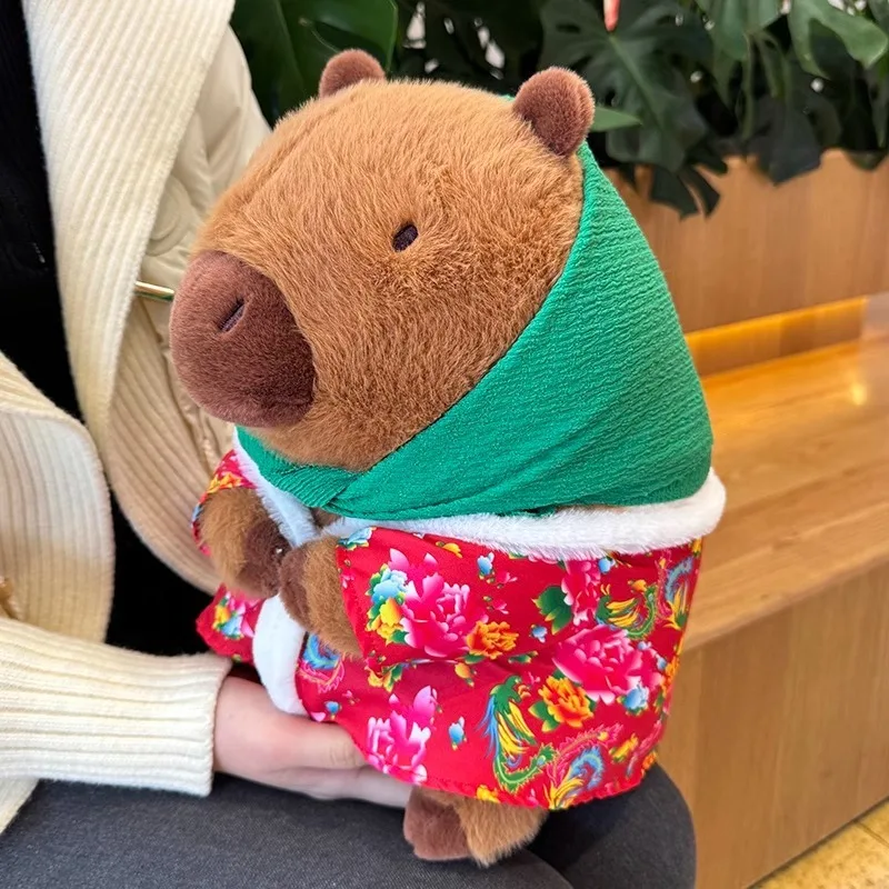 Capybara peluche jouet coton veste poupée manteau militaire dessin animé Capybara peluches peluche Animal coussin cadeau pour enfants filles garçons