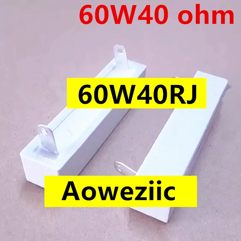 (2pcs/lot) 60W 40 ohm +/- 5% Horizontal Cement Resistor 60W40RJ Cement Resistance 60W40ΩJ Ceramic Resistor Plug-In