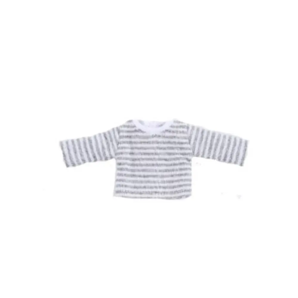 Diy handmake listra topos bonito 5 cores camiseta roupas casuais ternos para 1/12 bonecas bjd/para 1/11 ob11 bonecas