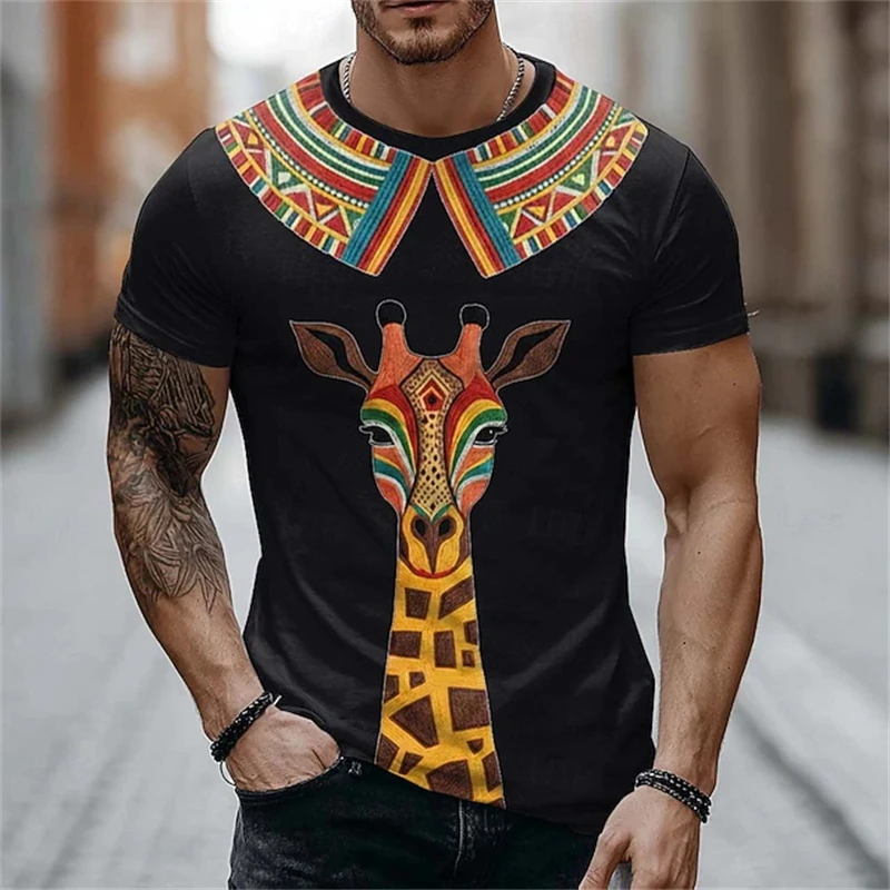 Bohemian animal patter 3D Print Sport Quick-dry Breatha Men Plus-size T-shirt Outdoor Street Casual Fashion Y2K Parent-child Top
