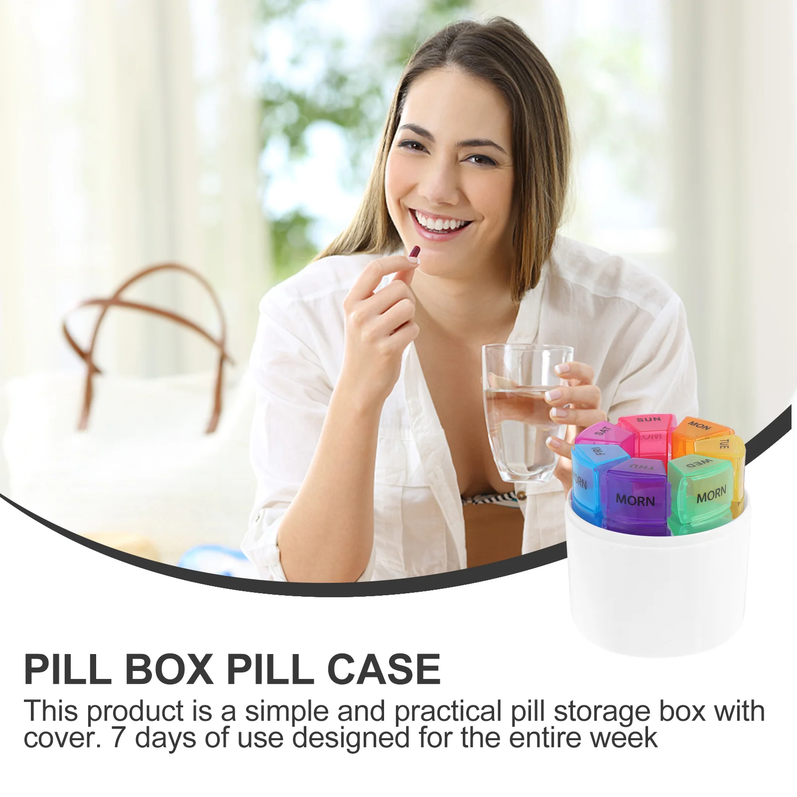 

28 Compartments Weekly Box Bpa Free Portable Travel Pill Container Detachable Translucent Cases Lightproof Pu Storage Bag Pill