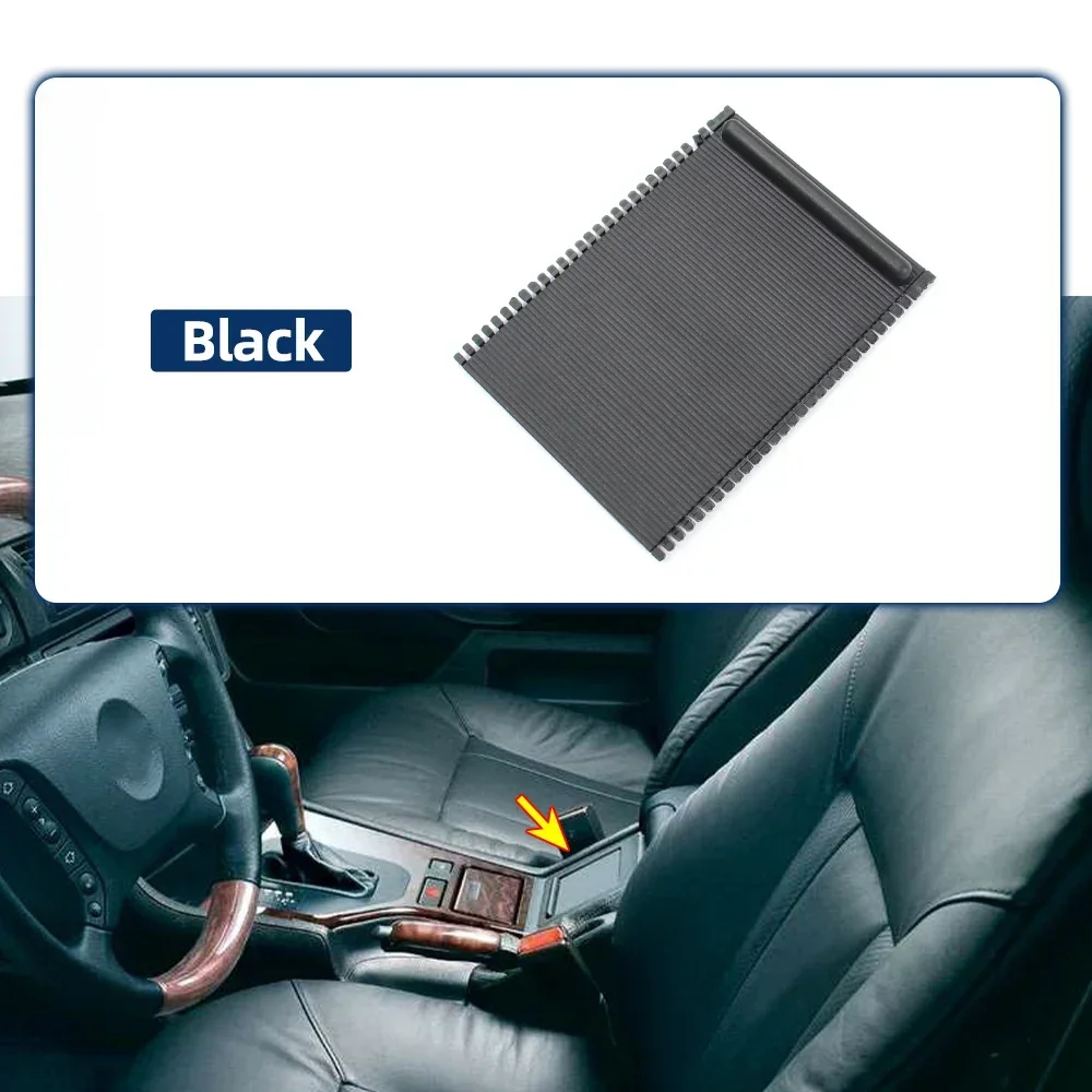 Car Front Water Cup Holder Rolling Curtain Cover Armrest Container Storage Box Cover For BMW 5 Series E39 1995-2002