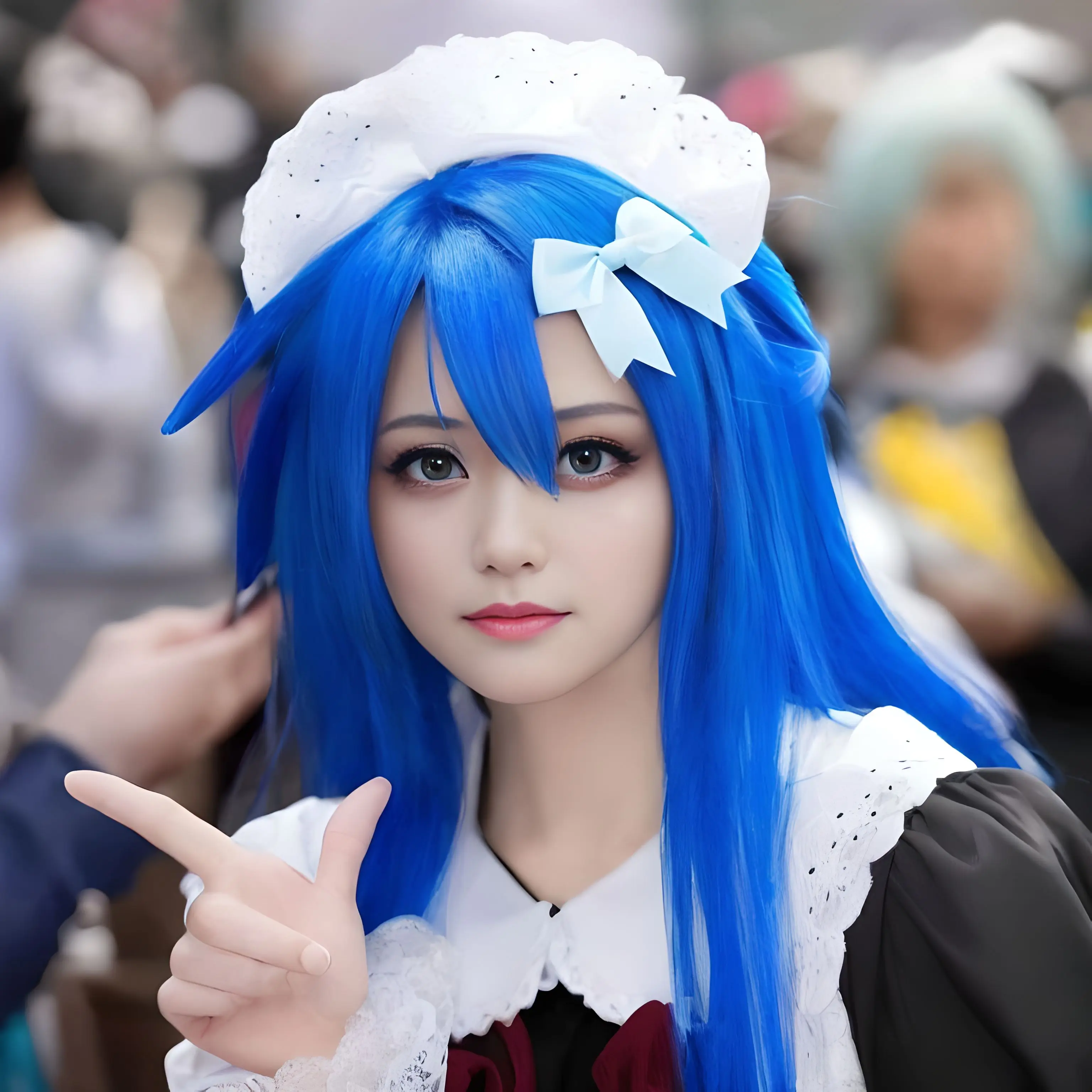 Anime Lucky Star Izumi Konata Cosplay Wig 95cm Mixed Blue Long Hair Game cosplay Wig anime cosplay Wig